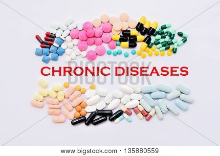 Drugs for chronic diseases treatment, medical concept