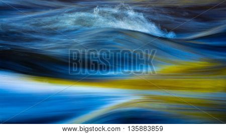abstract background. The rapid flow of water in the river
