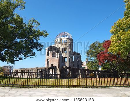 A-Bomb Dome, a historic building in Hiroshima, Japan.