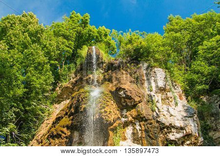 Waterfall in a forest near Daruvar, Croatia