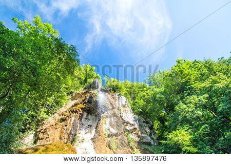 Waterfall in a forest near Daruvar, Croatia