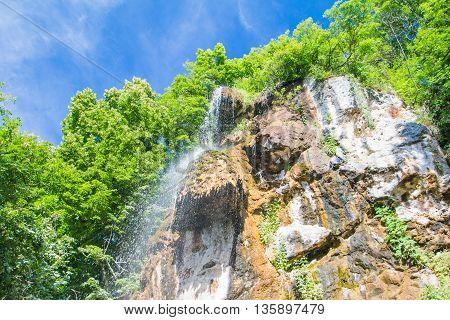 Waterfall in a forest near Daruvar, Croatia