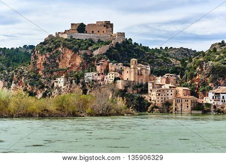 Miravet village and Ebro river. Province of Tarragona. Spain. Miravet is one of the most charming village in Catalonia