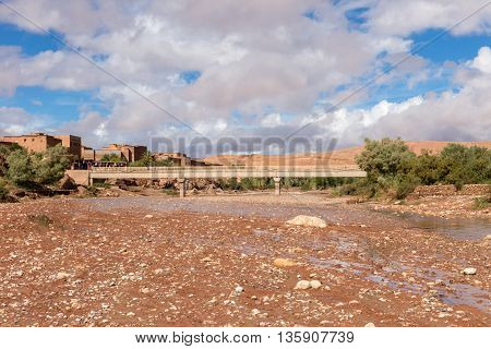 Asif Ounila river near kasbah Ait ben Haddou in Morocco.