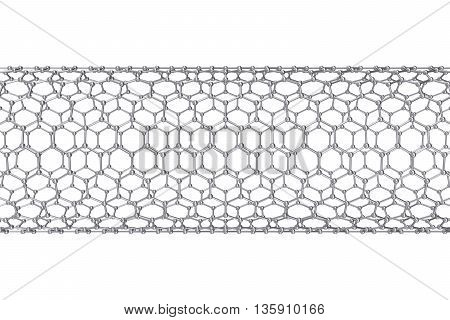 The structure of the graphene tube of nanotechnology 3d illustration