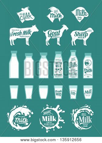 Milk Logo, Icons, Splashes And Design Elements