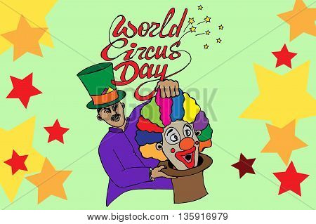 World circus day. Hand drawn vector stock illustration.