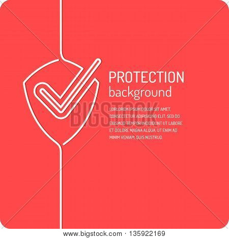 Modern linear vector background for protection company.