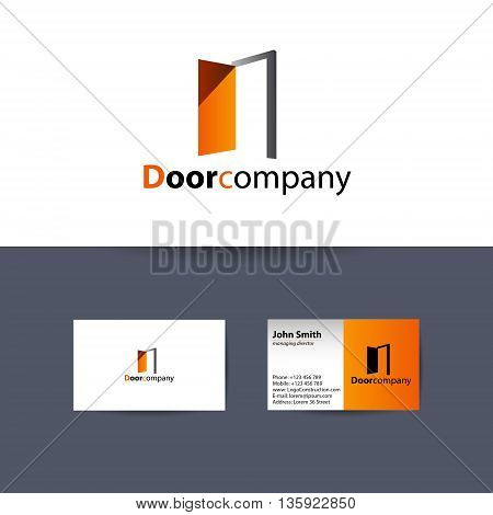 Vecrot real estate business logo.Open door icon. The realty company logo.
