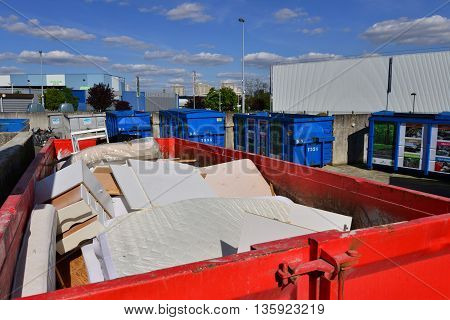 Hauts de Seine France - may 3 2016 : a recycling centre