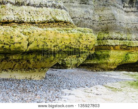 The coast of English Channel. Coastal erosion. Etretat, Normandy, France
