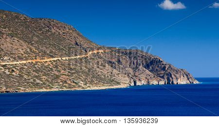 The coast of in the Bay of Mirabello. Crete. Greece