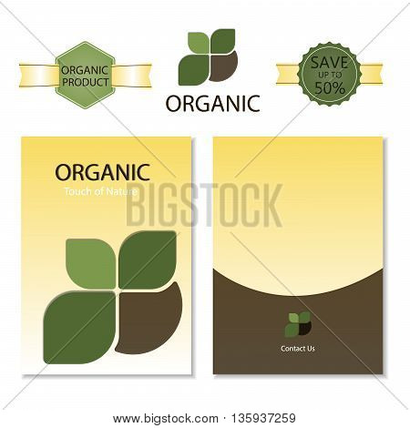 Template for Business artworks. Nature. Brochure Organic and label Vector/Illustration