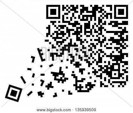 vector broken qr code qr code containing important information