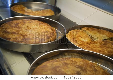 Burek, traditional Balkan food made out of dough..