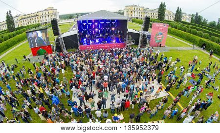 MOSCOW - JUNE 4: People attend open-air concert on International Jazz Festival 