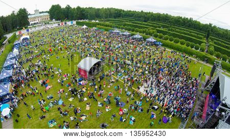 MOSCOW - JUNE 4: People attend open-air concert on International Jazz Festival 