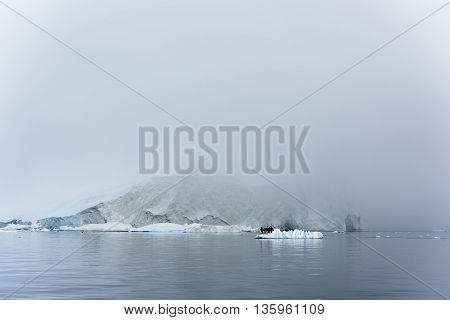 Icebergs are on the north pole, arctic ocean, Ilulissat town at Greenland