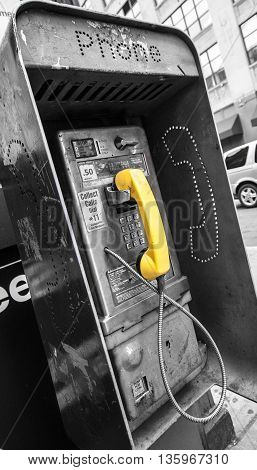 Payphone in downtown Manhattan New York City