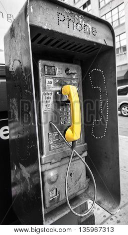 Payphone in downtown Manhattan New York City