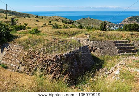 Redoubts of the nineteenth century. Balaklava in Crimea.