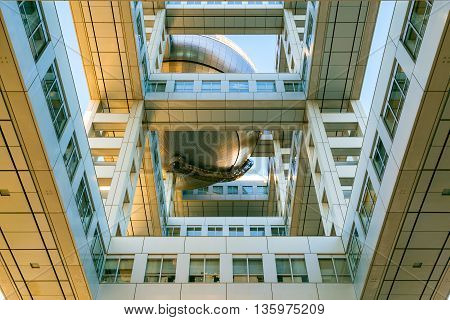 Tokyo, Japan - November 27 2015: Fuji T.v. Headquarters, One Of The Most Striking Buildings In Japan