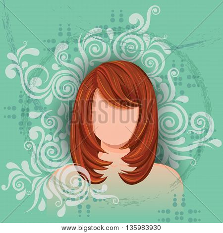 Vector design of beautiful young woman with elegant hair style
