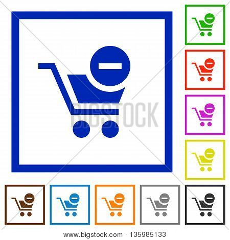 Set of color square framed Remove from cart flat icons