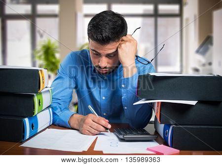 Man doing a boring job