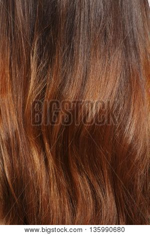 Long brown hair as background. Representation of woman's brownhair as background in studio. Hairdressing concept.