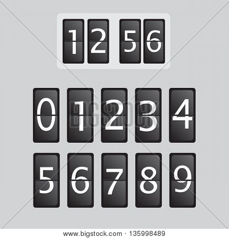 Wall flap counter clock vector template. Time clock eps10