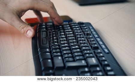 Business, Education, Programming, People And Technology Concept , Businessman Working In Office Hand