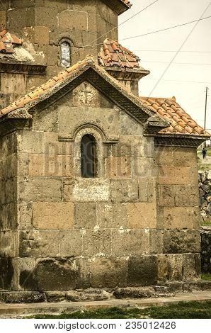 The Back Side Of The Cross-shaped Karmravor Church With Overlooking Aspida, Covered With Red Tiles, 