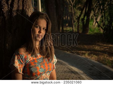 Young 20-year-old Latin American Girl On Natural Light