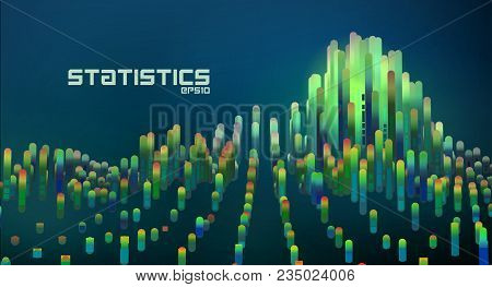 Abstract Futuristic Data Diagrams. Minimal Gradient Lines Infographic Background