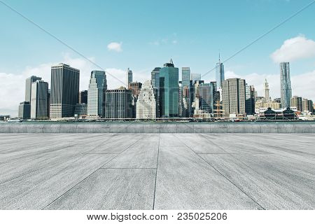 Creative Bright Conrete City Backdrop With Copy Space