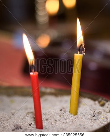 Candles In The Sand In The Church