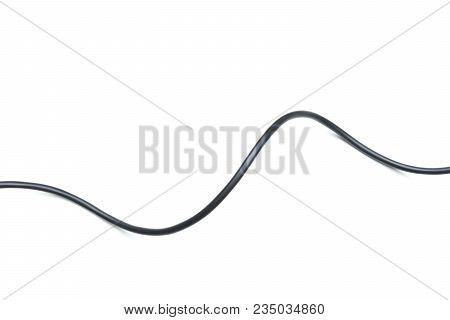 Black Wire Electrical Cable  Isolate On White Background