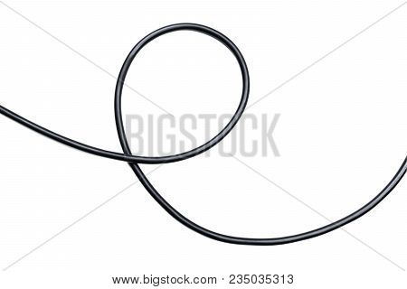 Black Wire Electrical Cable  Isolate On White Background