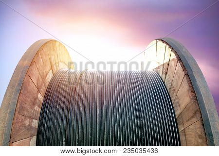 Black Wire Electrical Cable  Isolate On White Background