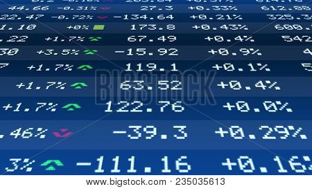Quote Change Data On Realtime Stock Market Ticker, Financial Stability, Business, Stock Image