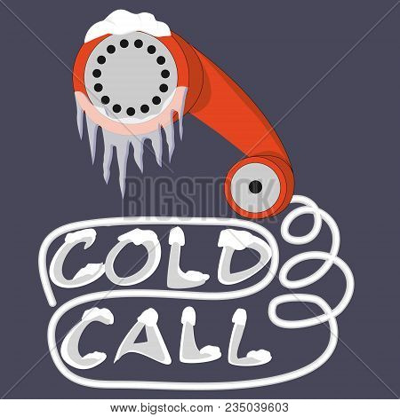 Cold Call Marketing Strategy For Lead Generation Business. Red Vintage Phone Handset Is Covered With