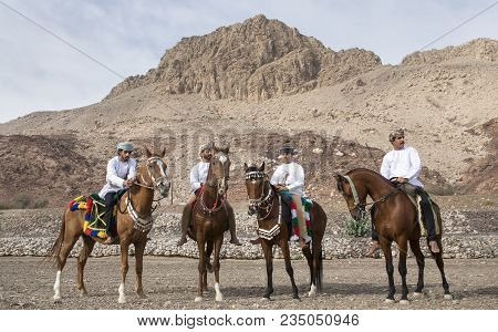 Ibri, Oman, April 7th, 2018: Omani Man On A Horse In A Countryside Of Oman