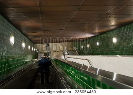 Lisbon Portugal. 04 April 2018. Rato Metro Station In Lisbon.lisbon, Portugal. Photography By Ricard