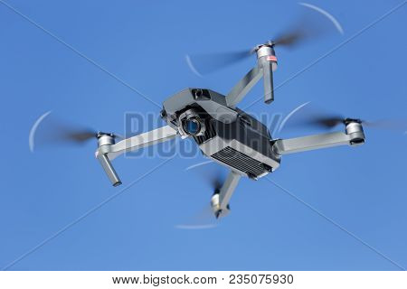 Professional Aerial Drone With 4k Video Camera Shooting High Quality Footage From Above.flying Quadr