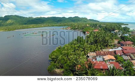 Aerial View Pablacio City Anda Bohol Filipino Nature
