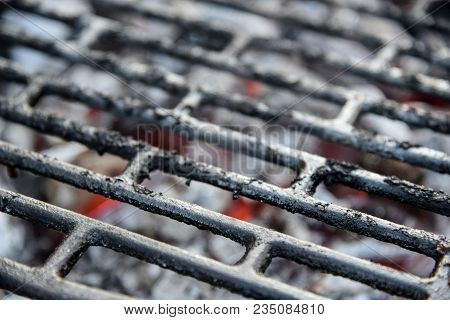Dirty Charcoal Grill Food Garden Glowing Cooking Fire