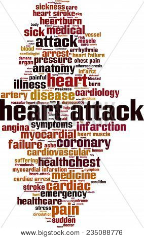 Heart Attack Word Cloud Concept. Vector Illustration On White