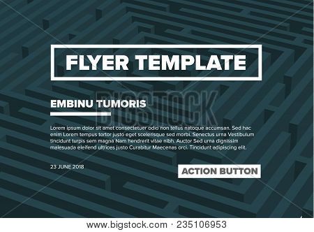 Abstract Flyer Template With Labyrinth In Tha Background
