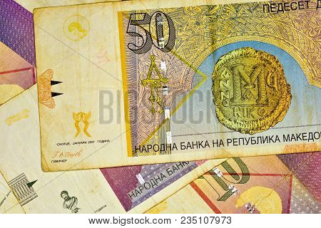 Close-up Macedonia Currency, Macedonian Denar Bank Note